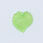 German Plastic Carved Leaf with Hole 16MM MATTE PERIDOT