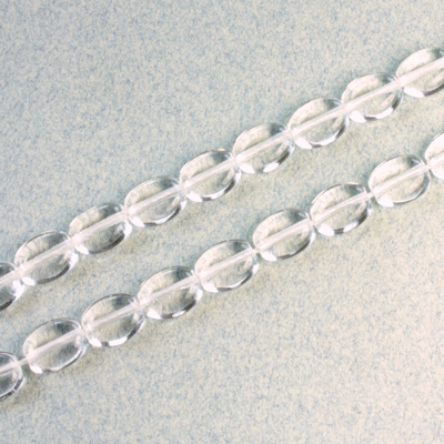 Czech Pressed Glass Bead - Flat Oval 08x6MM CRYSTAL