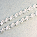 Czech Pressed Glass Bead - Flat Oval 08x6MM CRYSTAL