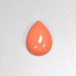 Plastic Flat Back Opaque Cabochon - Pear 25x18MM CORAL