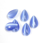 Fiber-Optic Cabochon - Pear 13x8MM CAT'S EYE LT BLUE