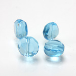 Chinese Cut Crystal Bead - Round Disc Side Drilled 06MM AQUA