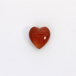 Gemstone Flat Back Carved Scarab - Heart 12x11MM CORNELIAN