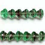 Czech Glass Fire Polish Bead - Fancy Bell 10x8MM 2-TONE PERIDOT/AMETHYST