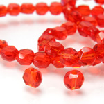 Chinese Cut Crystal Bead - Round Disc Side Drilled 04MM LIGHT SIAM RUBY