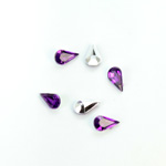 Plastic Point Back Foiled Stone - Pear 08x4.8MM AMETHYST