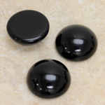 Glass Medium Dome Cabochon - Round 18MM JET