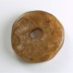 Plastic Bead - Linen Quartz Color Smooth Abstract Donut 35MM MATTE BROWN