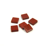 Gemstone Flat Back Flat Top Straight Side Stone - Square 06x6MM RED JASPER