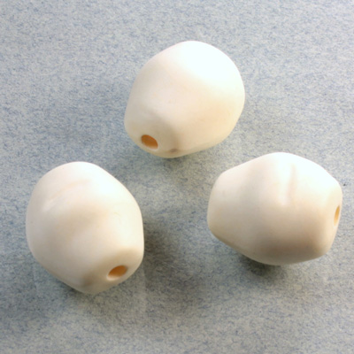 Plastic Bead - Opaque Color Baroque 17x15MM MATTE IVORY