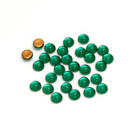 Glass Medium Dome Foiled Cabochon - Round 04MM EMERALD