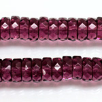 Czech Glass Fire Polished Bead - Rondelle 10x4MM AMETHYST