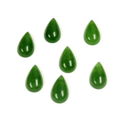 Gemstone Flat Back Cabochon - Pear 10x6MM QUARTZ DYED #23 TAIWAN JADE