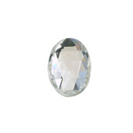 Glass Flat Back Foiled Rauten Rose - Oval 18x13MM CRYSTAL