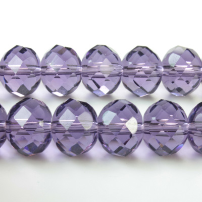 Chinese Cut Crystal Bead - Rondelle 08x10MM DARK AMETHYST