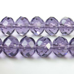 Chinese Cut Crystal Bead - Rondelle 08x10MM DARK AMETHYST