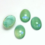 Glass Medium Dome Lampwork Cabochon - Oval 14x10MM MOONSHINE LT GREEN (1669)