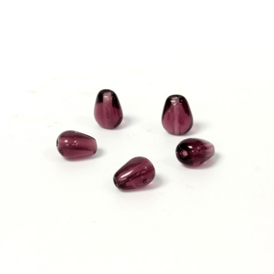 Czech Pressed Glass Bead - Smooth Pear 07x5MM AMETHYST