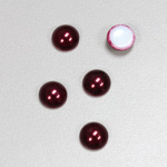 Glass Medium Dome Cabochon Pearl Spray Finish - Round 09MM GARNET