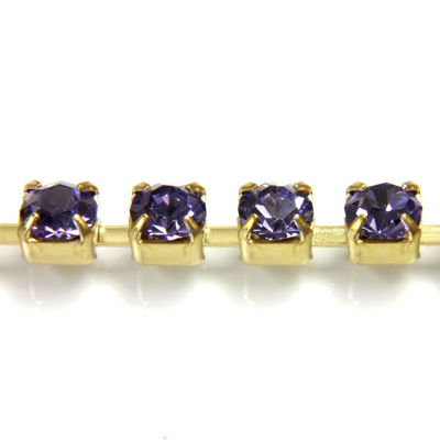 Preciosa Crystal Rhinestone Cup Chain - SS18 TANZANITE-RAW