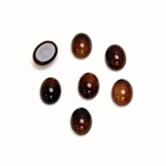 Glass Medium Dome Opaque Cabochon - Oval  08x6MM BROWNHORN