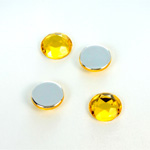 Plastic Flat Back Foiled Rose Cut Rhinestone - Round 11MM JONQUIL