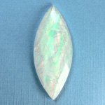 Plastic Flat Back Faceted Cabochons - Rauten Rose - Stone - Navette 47x19MM OPAL WHITE