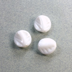 Plastic Engraved Bead - Opaque Leaf 13MM CHALKWHITE