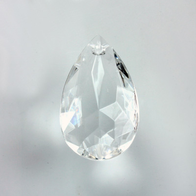 German Plastic Pendant -Transparent Faceted Pear 30x20MM CRYSTAL