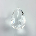 German Plastic Pendant -Transparent Faceted Pear 30x20MM CRYSTAL