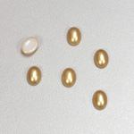 Glass Medium Dome Cabochon Pearl Spray Finish - Oval 08x6MM GOLD