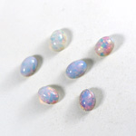 Glass Medium Dome Lampwork Cabochon - Oval 08x6MM FIRE OPAL (01003)