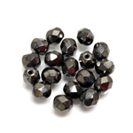 Czech Glass Fire Polish 1-Hole Ball - 06MM GUNMETAL