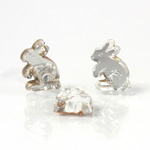 Glass Flat Back Foiled Mirror - Rabbit 10MM CRYSTAL
