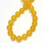 Gemstone Bead - Smooth Round 10MM DYED QUARTZ  Col. 38 AMBER