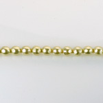 Czech Glass Pearl Bead - Round Faceted Golf 4MM LT OLIVE 70457