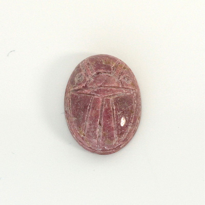 Gemstone Flat Back Carved Scarab 20x15MM RHODONITE