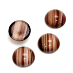 Glass Medium Dome Cabochon - Round 13MM PORPHYR SMOKE TOPAZ