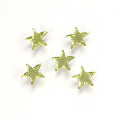 German Glass Flat Back Foiled Mirror - Star 6MM PERIDOT