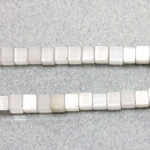 Fiber Optic Synthetic Cat's Eye Bead - Smooth Cube 04x4MM CAT'S EYE WHITE