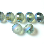 Chinese Cut Crystal Bead Rich Cut - Round 10MM 1/2 Matte BLUE GREEN COAT