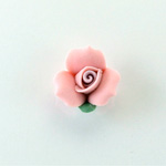 Ceramic Flat Back Flower - Rose 17MM PINK with PURPLE