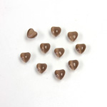 Fiber-Optic Cabochon - Heart 04MM CAT'S EYE BROWN