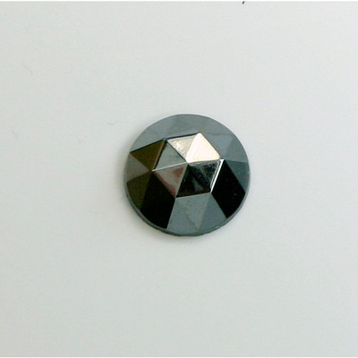 Glass Flat Back Rauten Rose - Round 13MM HEMATITE