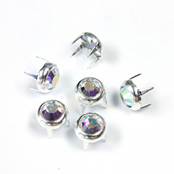 Preciosa Crystal Metal 4 Prong Rivet MC Chaton 20SS CRYSTAL AB-SILVER