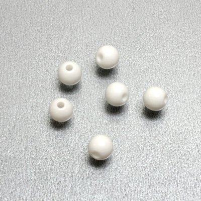 Plastic Bead - Opaque Color Smooth Round 06MM WHITE