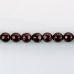 Czech Glass Pearl Bead - Round Faceted Golf 6MM GARNET 70499