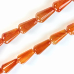 Gemstone Bead - Pear Smooth 15x8MM CORNELIAN