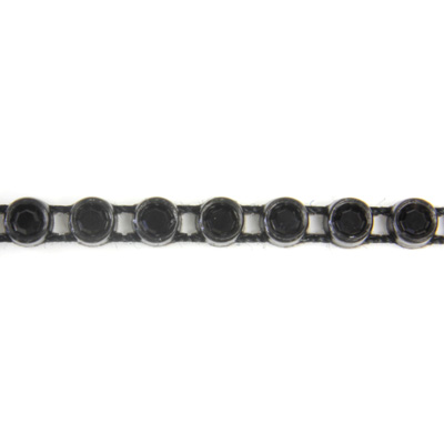 Plastic Rhinestone Banding 1 Row PP17 (SS8) JET-BLACK