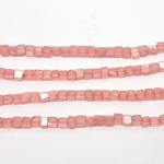 Gemstone Bead - Cube Smooth 04x4MM ROSE QUARTZ